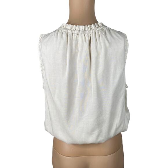 Bella Dahl $119 Ivory Sleeveless Ruffle Edge Pullover Top SZ S - Picture 7 of 9